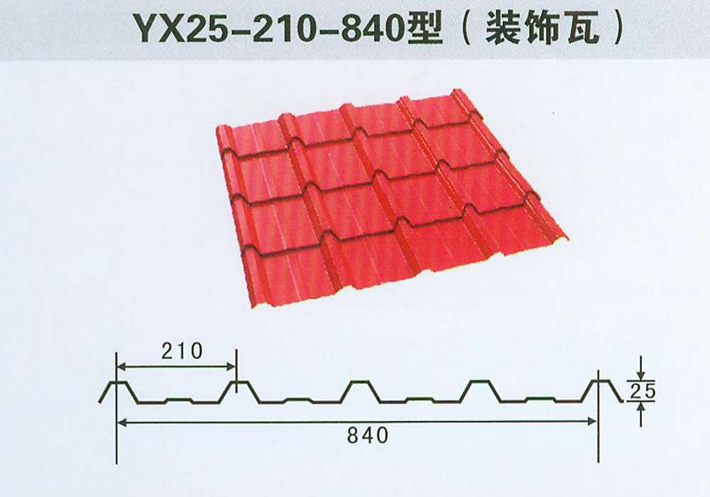 YX25-210-840型裝飾彩鋼瓦