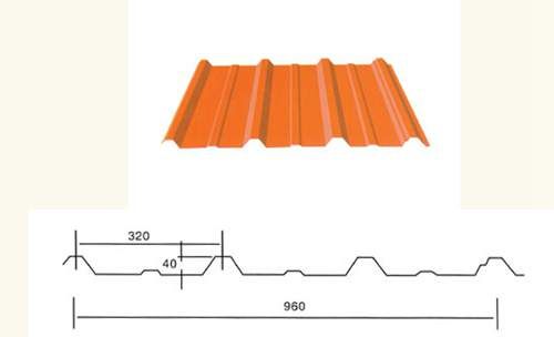 YX40-320-960型彩鋼壓型板
